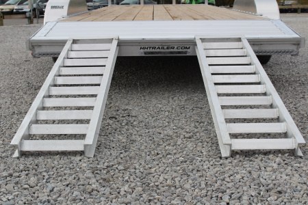 New 2026 H & H Trailer 7' x 20' Heavy Duty Aluminum Car Hauler - Slide In Ramps - 7000# GVW