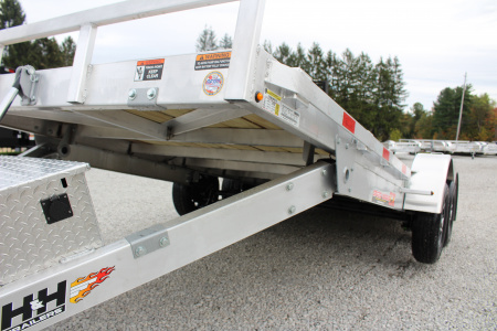 New 2026 H & H Trailer 6'10" x 20' Speed Loader Power Tilt Aluminum Car Hauler - 7000# GVW