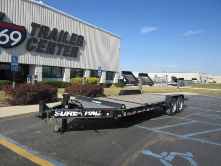 New 2025 Sure-Trac 7 x 20 (16+4) Pro Series I-Beam STTBE81264-BP-176 Tilt Trailer 17.6K