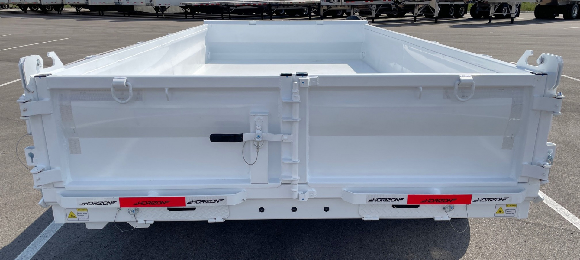 New Horizon 14'x 83" EZ7 WHITE Dump Trailer 14,000 GVWR, Spare, Ramps