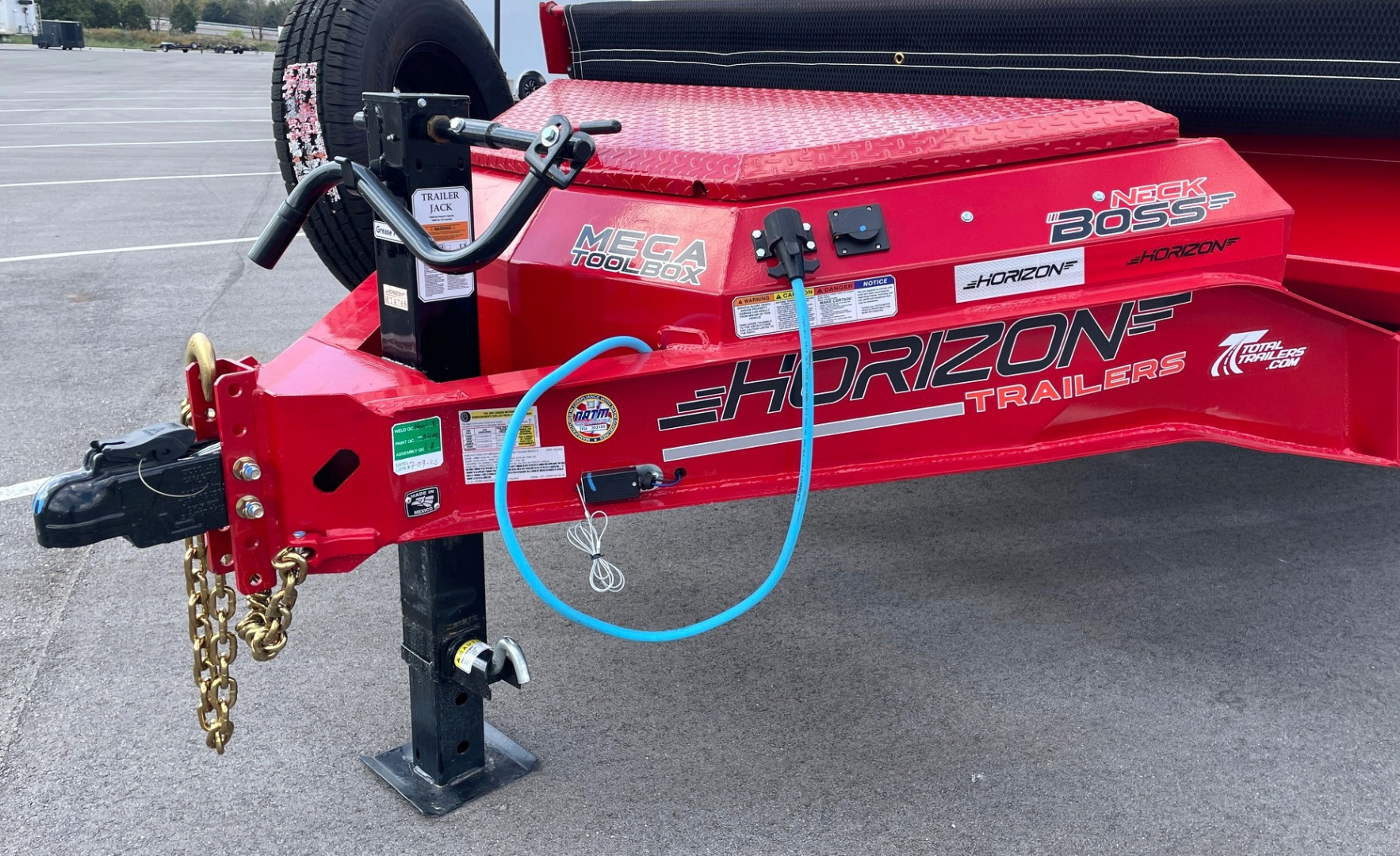 New Horizon 14'x 83" EZ7 RED Dump Trailer 14,000 GVWR, Spare, Ramps