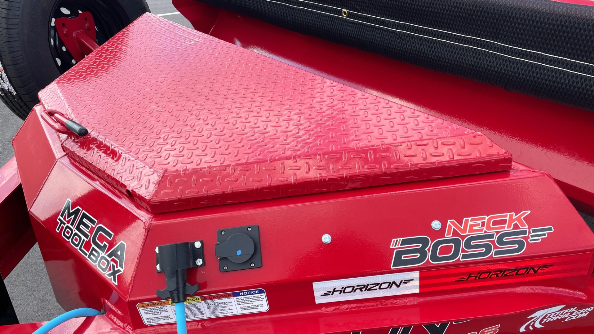 New Horizon 14'x 83" EZ7 RED Dump Trailer 14,000 GVWR, Spare, Ramps