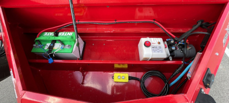 New Horizon 14'x 83" EZ7 RED Dump Trailer 14,000 GVWR, Spare, Ramps