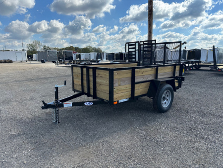 New 2025 AMO 5x8 Woodside Utility Trailer w/LED Lights & Spring Assist Gate