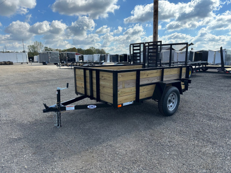 New 2025 AMO 5x8 Woodside Utility Trailer w/LED Lights & Spring Assist Gate