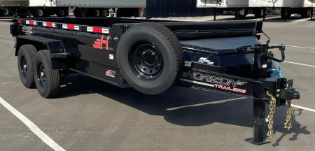 New Horizon 14'x 83" EZ7 BLACK Dump Trailer 14,000 GVWR, Spare, Ramps