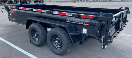 New Horizon 14'x 83" EZ7 BLACK Dump Trailer 14,000 GVWR, Spare, Ramps