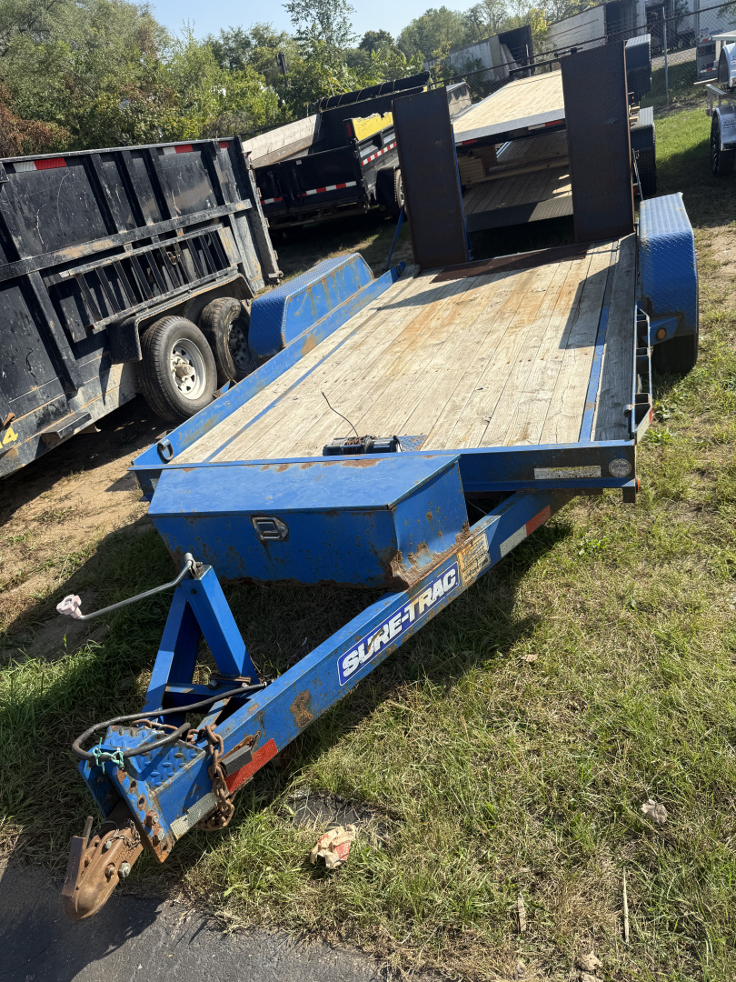 Used 2015 Sure-Trac 7X14 Utility trailer w/ stand up ramps, wood deck Utility Trailer
