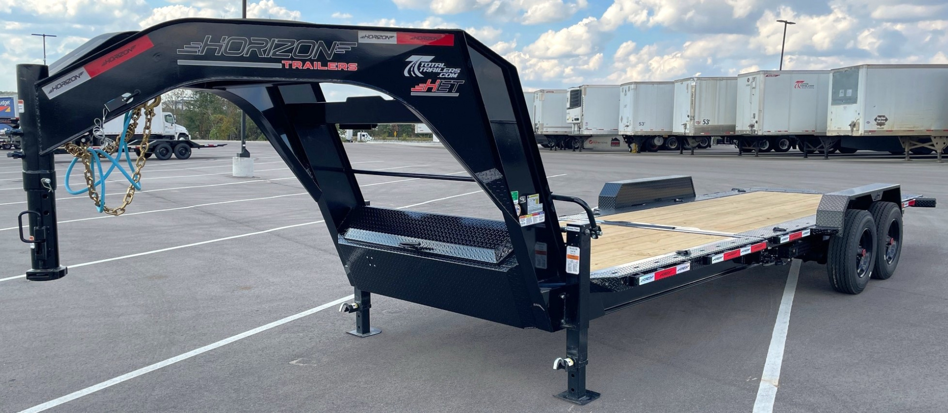 New Horizon HET 24'x 82" Gooseneck Gravity Tilt Equipment Trailer 22,400 GVWR