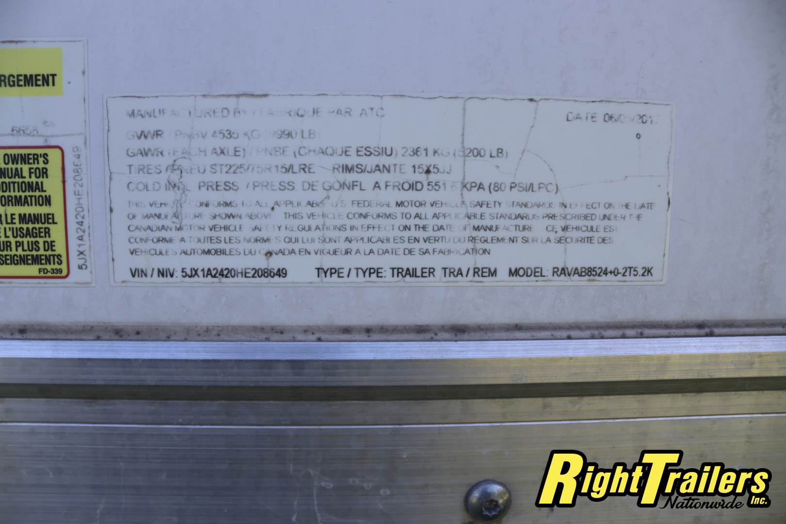 Used 2017 8.5X24 ATC RACE TRAILER