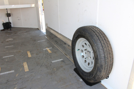 Used 2021 NEO NAM 7.5' x 14' Aluminum Enclosed Motorcycle UTV Trailer - RAMP DOOR - 7' Interior Height - 7000# GVW