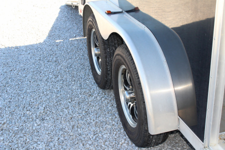 Used 2021 NEO NAM 7.5' x 14' Aluminum Enclosed Motorcycle UTV Trailer - RAMP DOOR - 7' Interior Height - 7000# GVW
