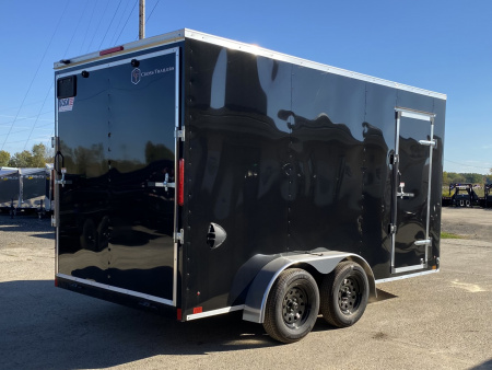 New 2026 Cross Trailers 7X14 V-Nose w/Ramp Door & 7ft Interior Height Cargo / Enclosed Trailer