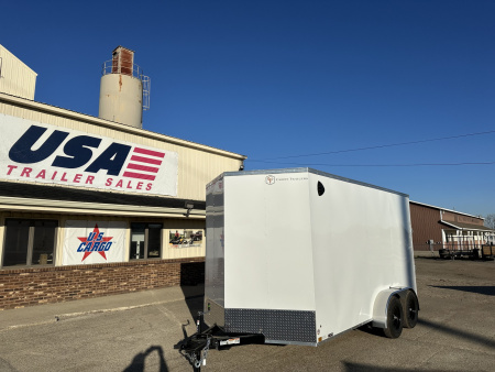 New 2026 Cross Trailers 7X14 V-Nose w/Ramp Door & 7ft Interior Height Cargo / Enclosed Trailer