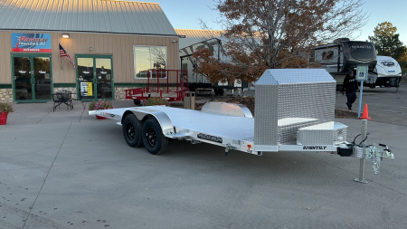 New 2026 Aluma 8218H-ANV-TILT-TA-EL-RTD Flatbed Trailer