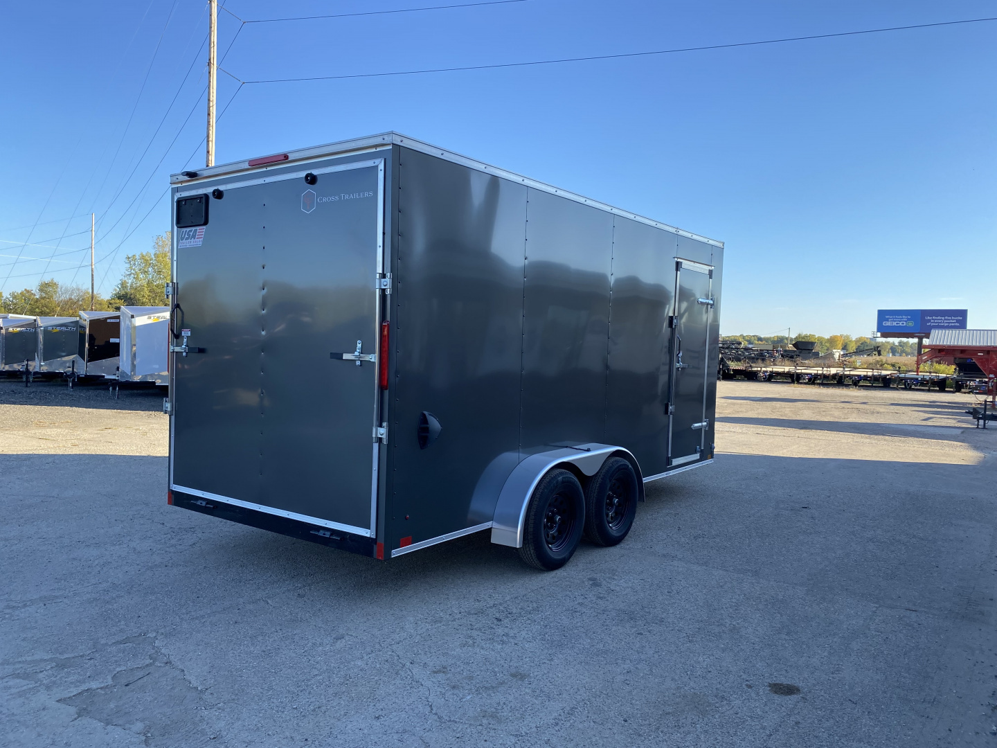 New 2026 Cross Trailers 7X16 V-Nose w/Ramp Door & 7ft Interior Height Cargo / Enclosed Trailer