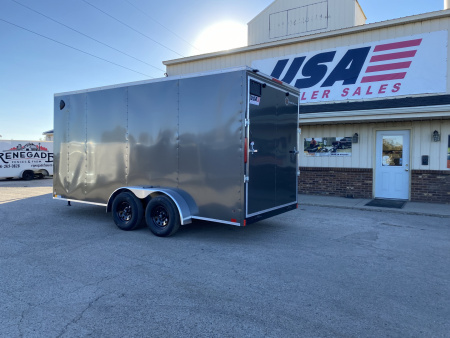 New 2026 Cross Trailers 7X16 V-Nose w/Ramp Door & 7ft Interior Height Cargo / Enclosed Trailer