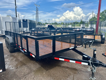 New 2026 Triple Crown Trailers 7X18 TA 10K W/2FT MESH SIDES Utility Trailer