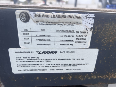 Used 2022 Lamar Trailers 7x20 10K Landscape/ Equipment Trailer