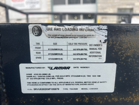 Used 2022 Lamar Trailers 7x20 10K Landscape/ Equipment Trailer