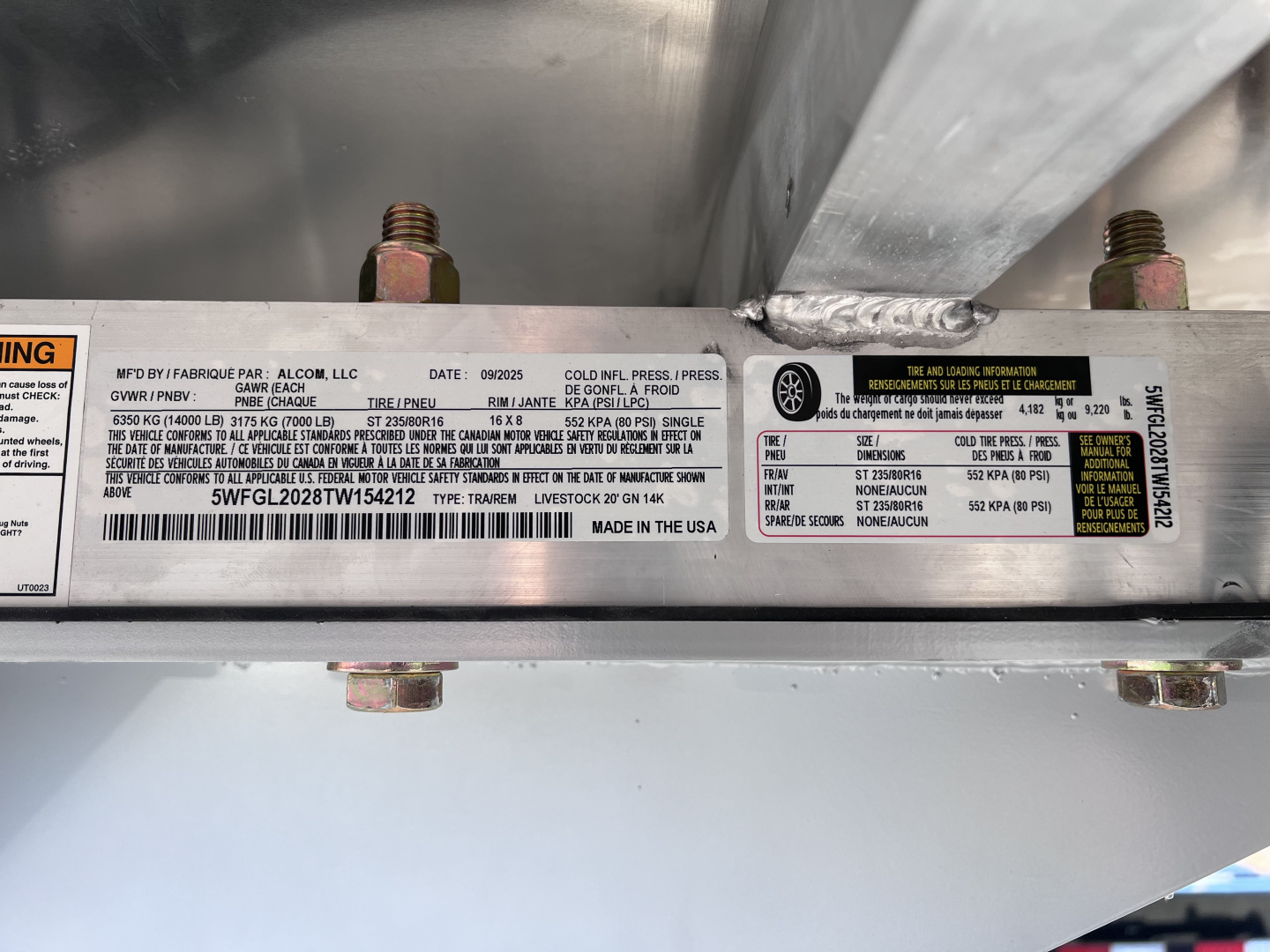 New 2026 Frontier Trailers 7x20 14K Gooseneck Stock / Stock Combo Trailer