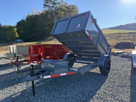 New 2026 P & T Trailers 5.2K 5X8 DUMP SPREAD GATE 7K JACK Dump Trailer