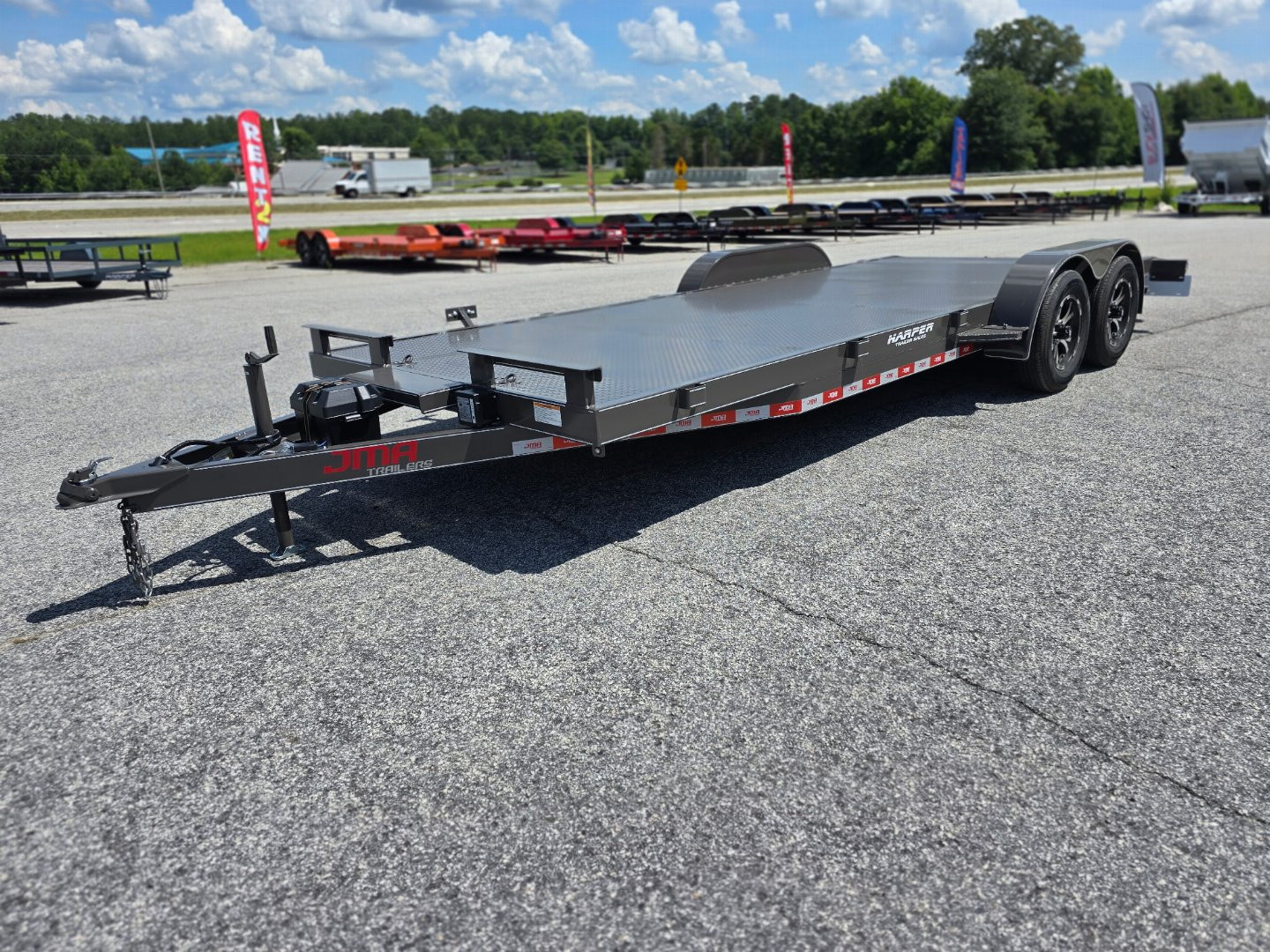 New 2025 7K 82X20 DELUXE STEEL FLOOR CAR HAULER WITH MAG WHEELS