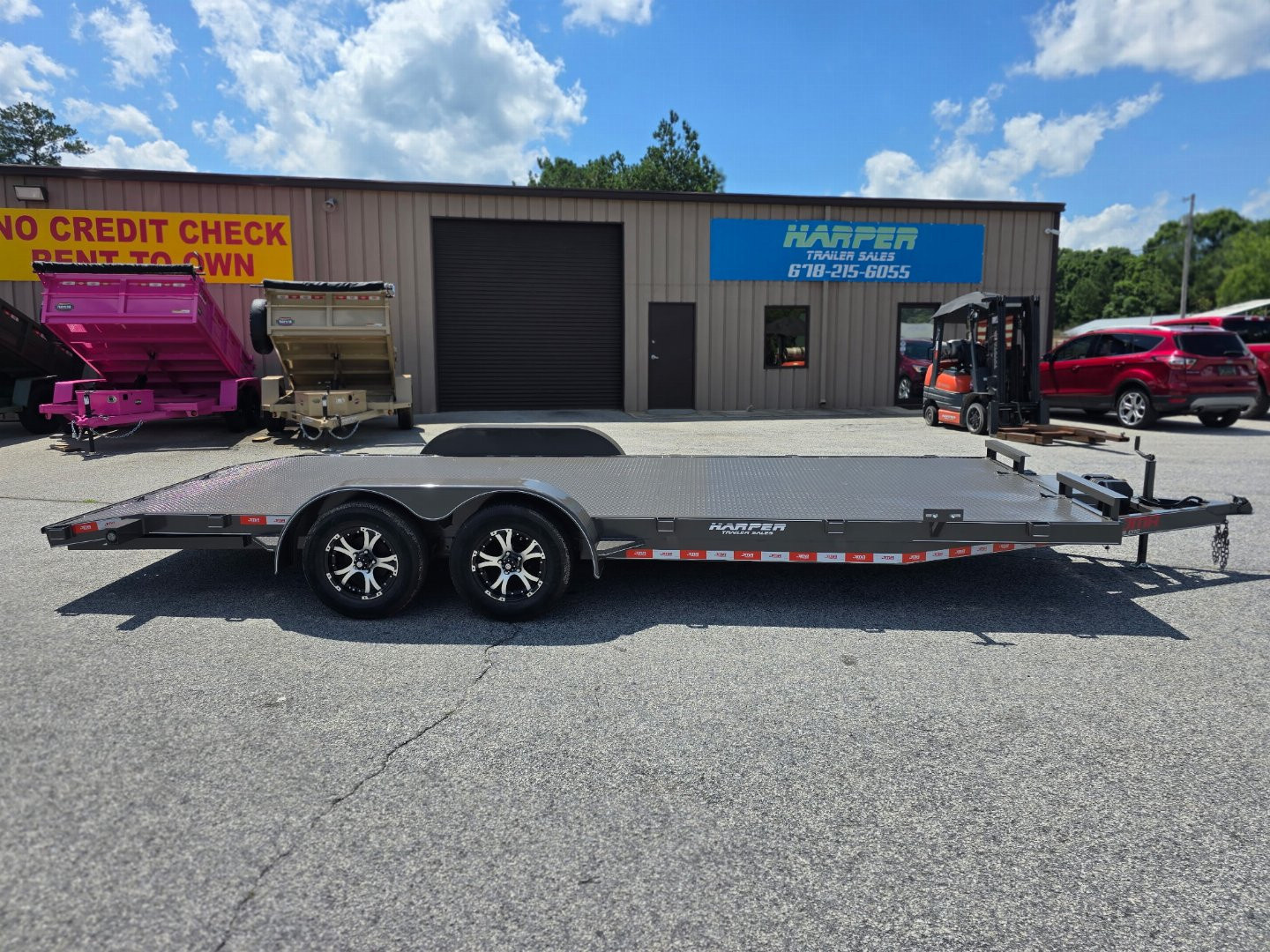New 2025 7K 82X20 DELUXE STEEL FLOOR CAR HAULER WITH MAG WHEELS