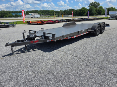 New 2025 7K 82X20 DELUXE STEEL FLOOR CAR HAULER WITH MAG WHEELS
