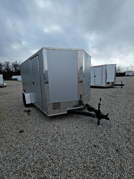 New 2026 Cargo Express EX DLX 7 x 12 3.5K Double Rear Door Flat Top V-Nose Cargo / Enclosed Trailer w/ Brakes