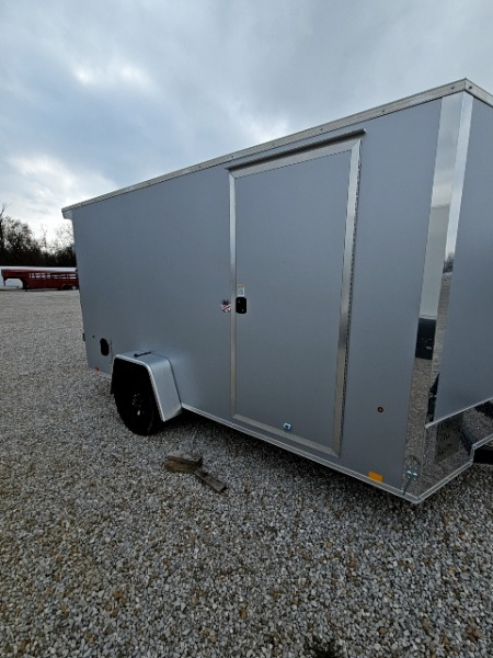 New 2026 Cargo Express EX DLX 7 x 12 3.5K Double Rear Door Flat Top V-Nose Cargo / Enclosed Trailer w/ Brakes