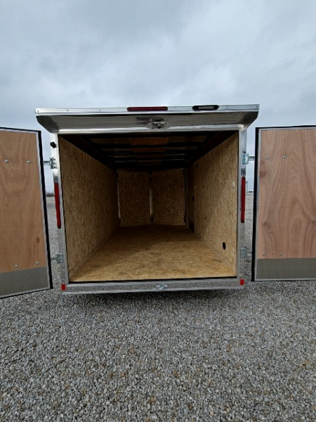 New 2026 Cargo Express EX DLX 7 x 12 3.5K Double Rear Door Flat Top V-Nose Cargo / Enclosed Trailer w/ Brakes