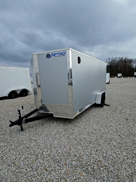 New 2026 Cargo Express EX DLX 7 x 12 3.5K Double Rear Door Flat Top V-Nose Cargo / Enclosed Trailer w/ Brakes