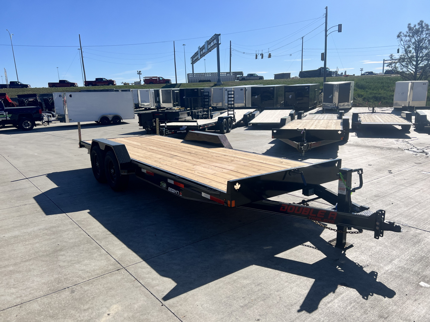 New NEW 2026 Double A 20’ flatbed Equipment Trailer 2-7000 lb axles=14K, Slide In Ramps