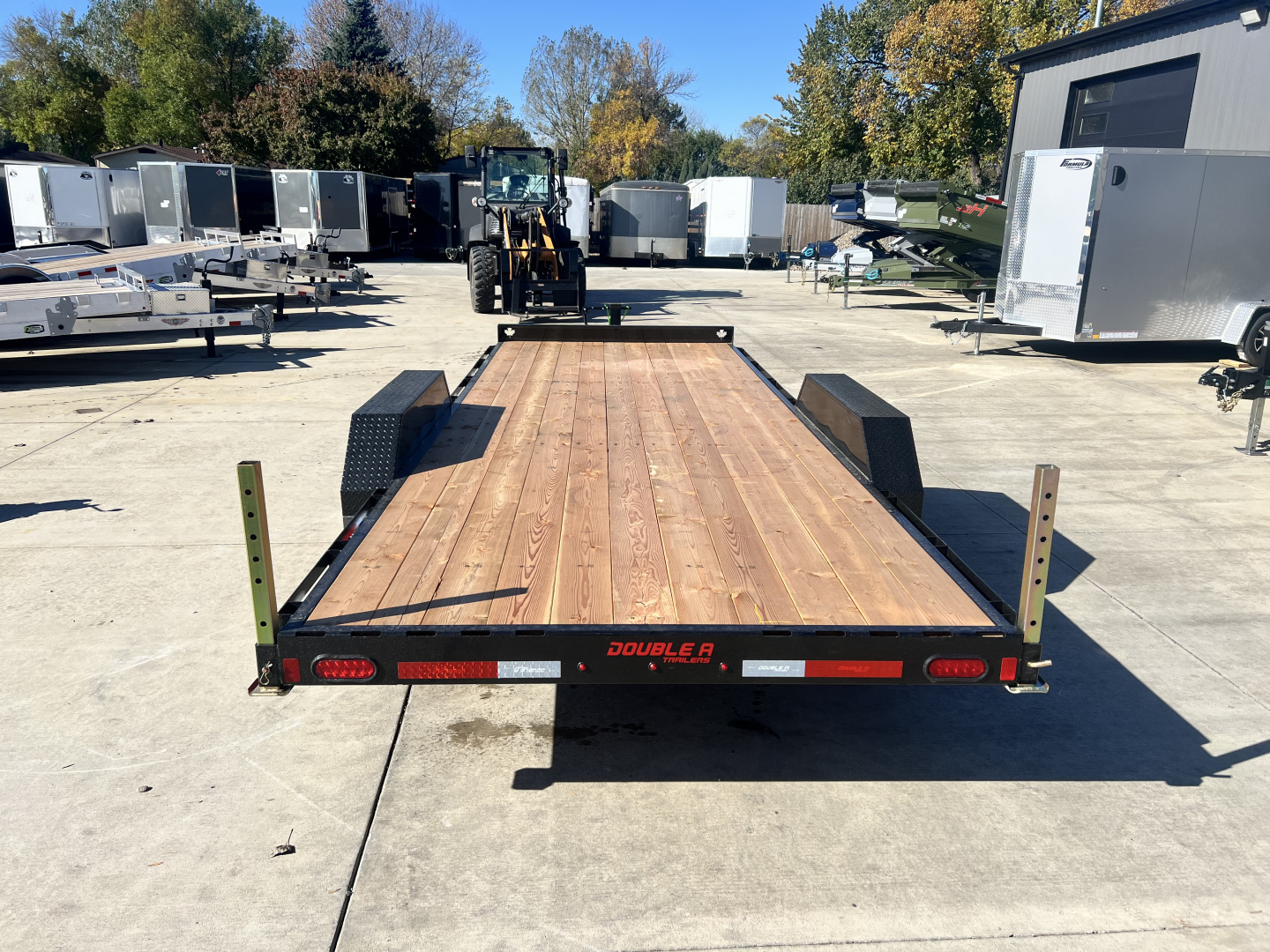 New NEW 2026 Double A 20’ flatbed Equipment Trailer 2-7000 lb axles=14K, Slide In Ramps