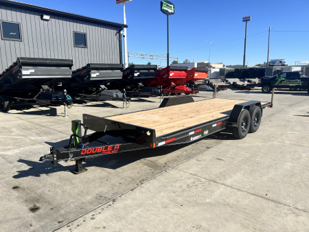 New NEW 2026 Double A 20’ flatbed Equipment Trailer 2-7000 lb axles=14K, Slide In Ramps