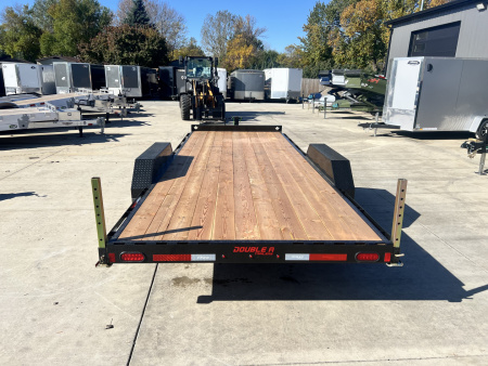 New NEW 2026 Double A 20’ flatbed Equipment Trailer 2-7000 lb axles=14K, Slide In Ramps