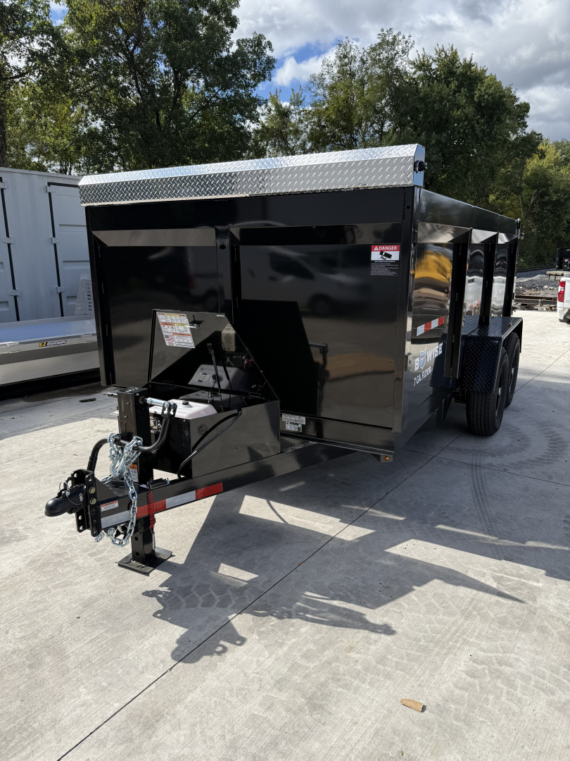 New 2026 BWISE 7x14 -14K Dump Trailer - Ramps - Tarp Kit - 7 GA Floor - 44" SIDES