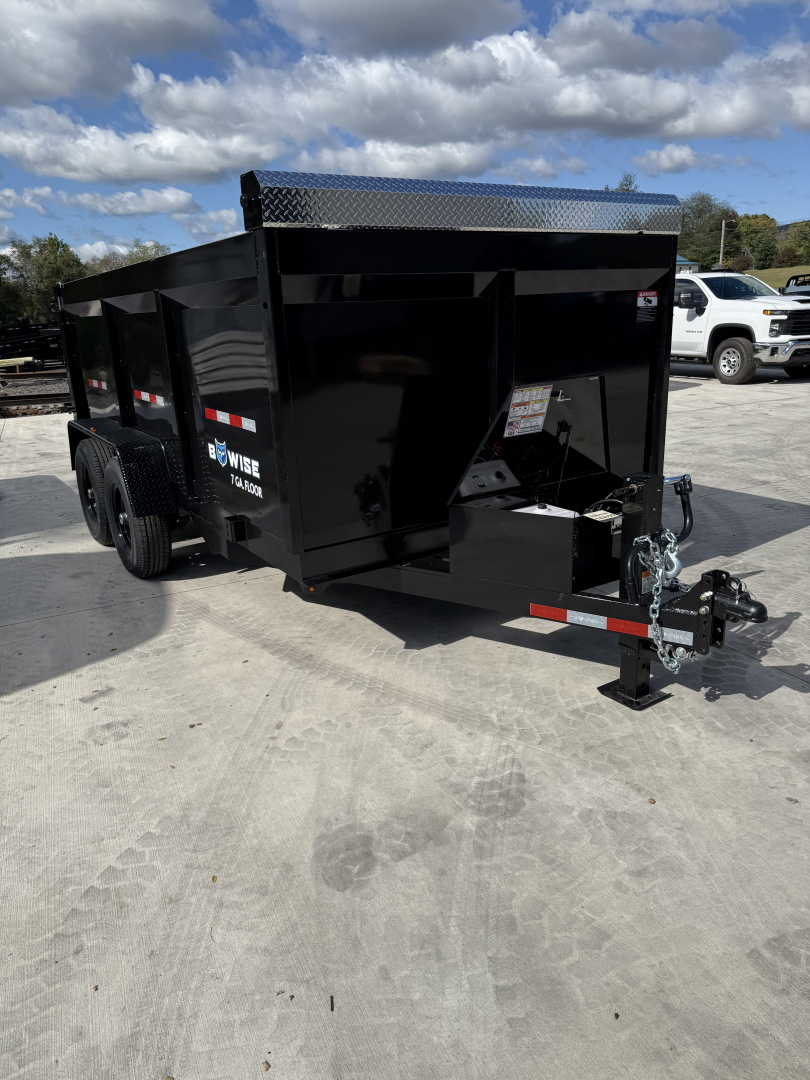 New 2026 BWISE 7x14 -14K Dump Trailer - Ramps - Tarp Kit - 7 GA Floor - 44" SIDES