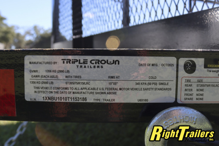 New 2026 6X10 TRIPLE CROWN Utility Trailer