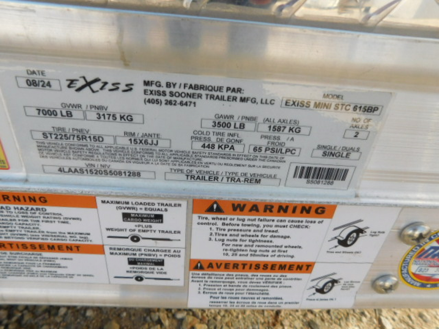 Used 2025 Exiss Trailers 615W Mini Combo 6 Pen Stock Combo Trailer