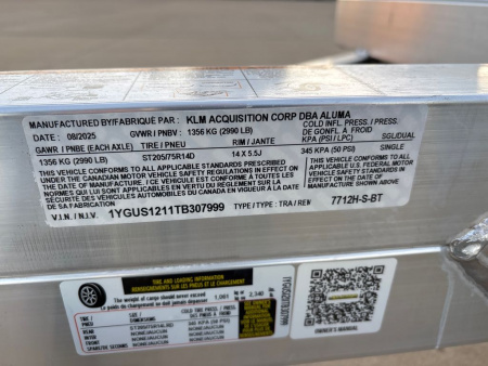 New 2026 Aluma 7712H-S-BT Utility Trailer