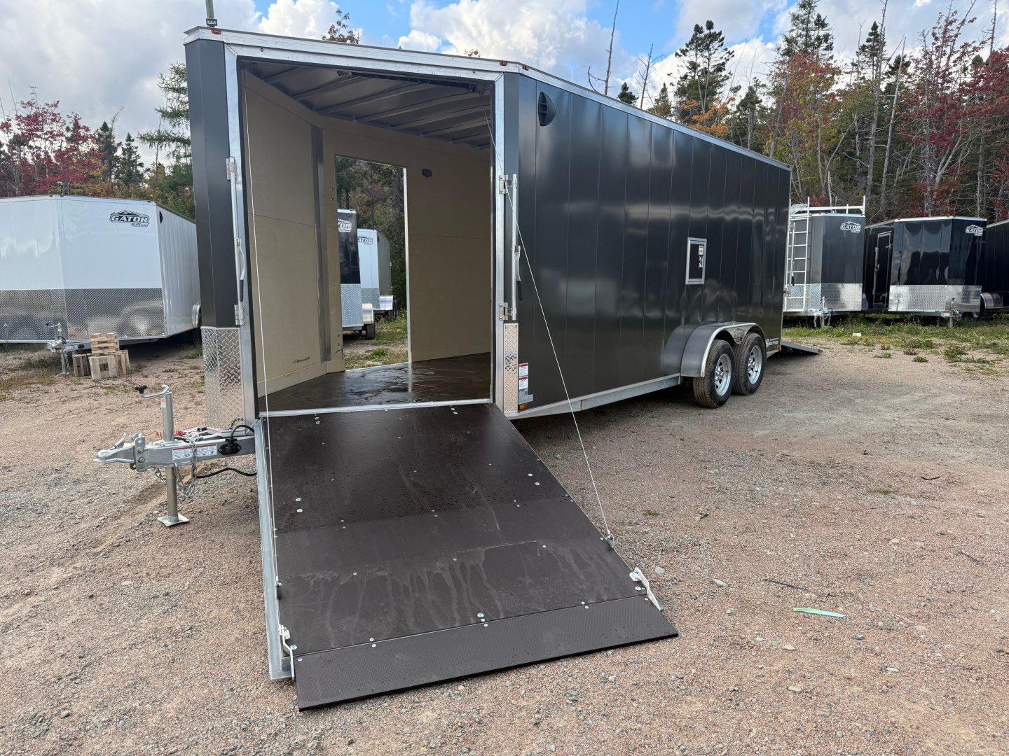 New 2026 Gator Elite 7 x 18 plus 5' V nose Snowmobile Trailer