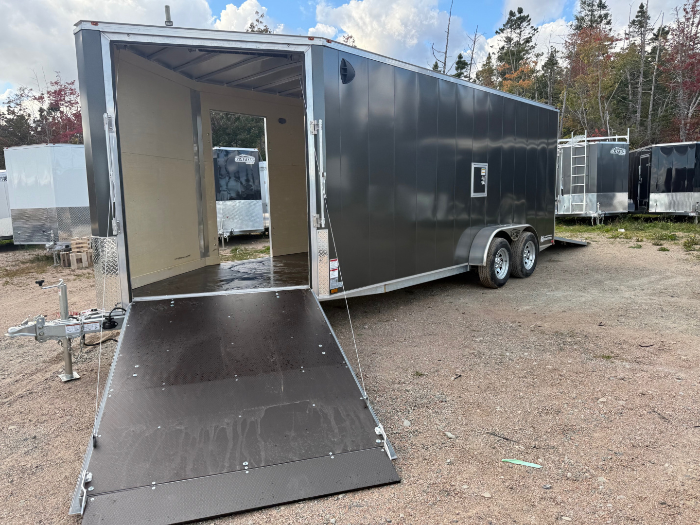 New 2026 Gator Elite 7 x 18 plus 5' V nose Snowmobile Trailer