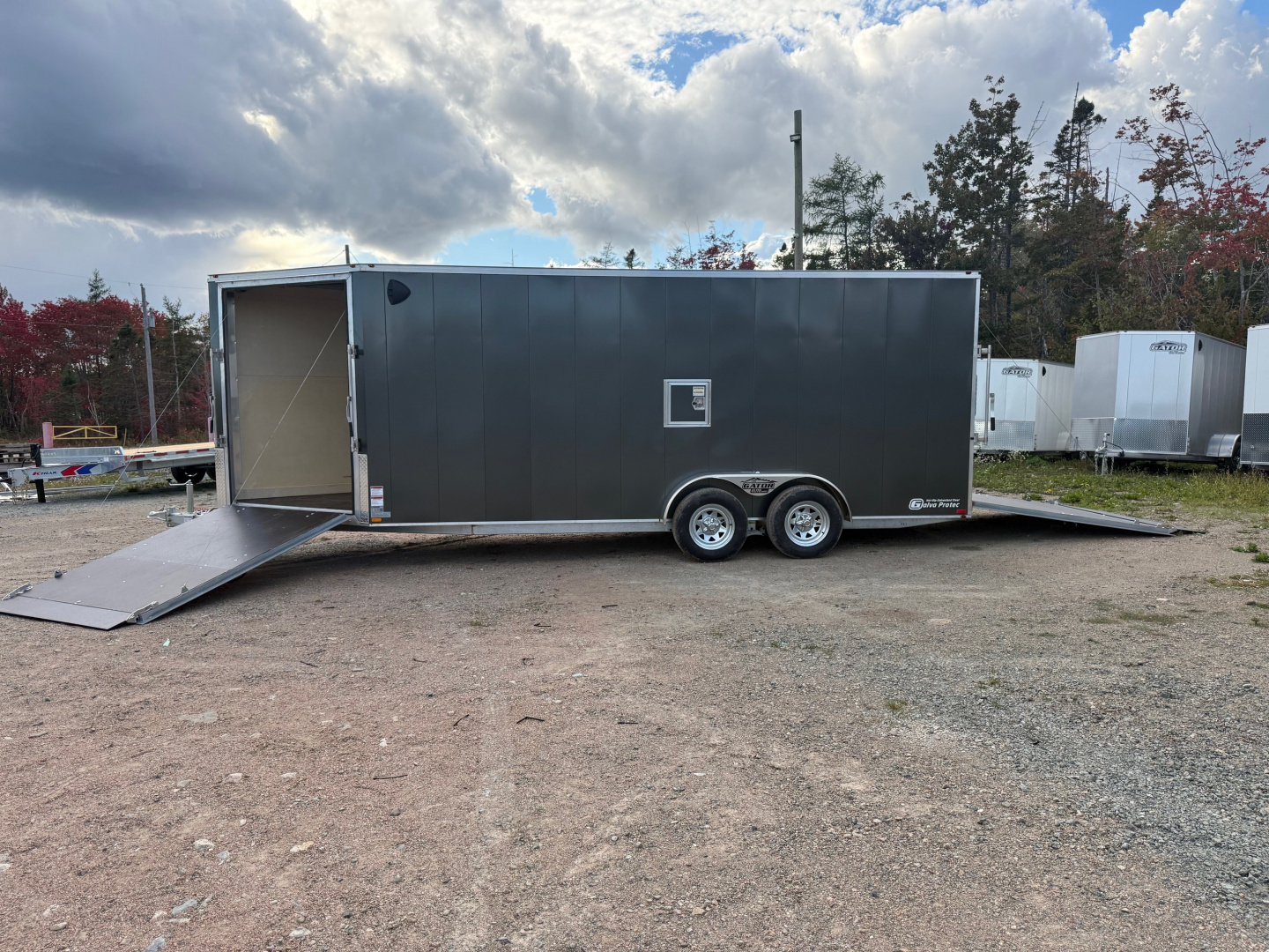 New 2026 Gator Elite 7 x 18 plus 5' V nose Snowmobile Trailer