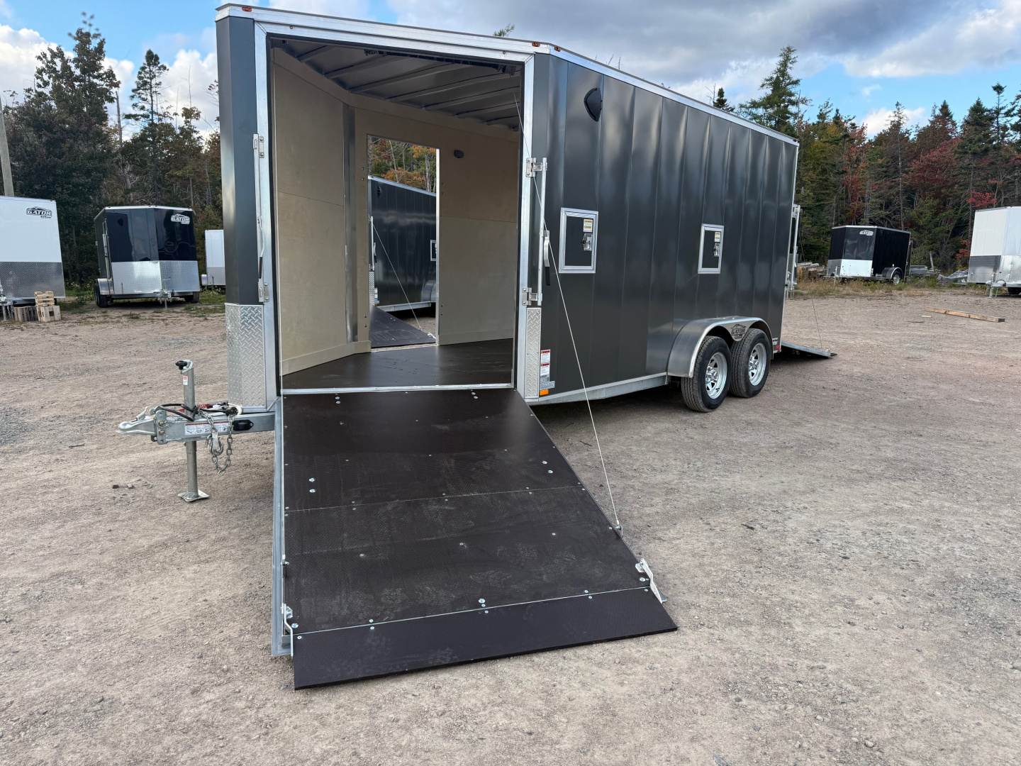 New 2026 Gator Elite 7 x 14 plus 5' V nose Snowmobile Trailer