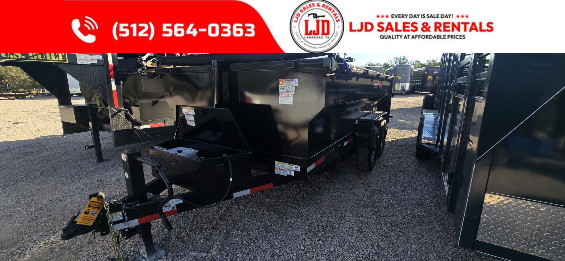 New 2026 Texas Pride - Dump Trailer 14'x3' - 16K GVWR - 3 Way Gate - Tarp