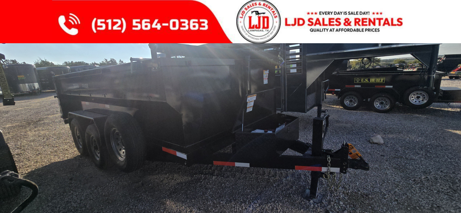 New 2026 Texas Pride - Dump Trailer 14'x3' - 16K GVWR - 3 Way Gate - Tarp