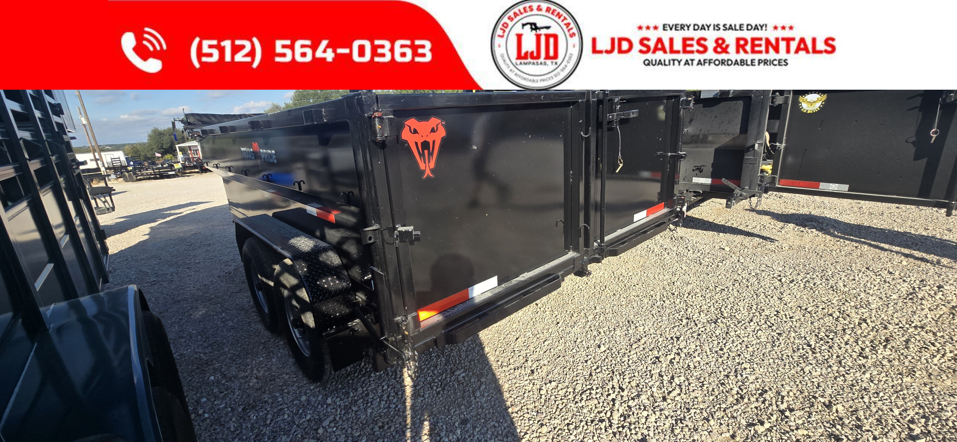 New 2026 Texas Pride - Dump Trailer 14'x3' - 16K GVWR - 3 Way Gate - Tarp