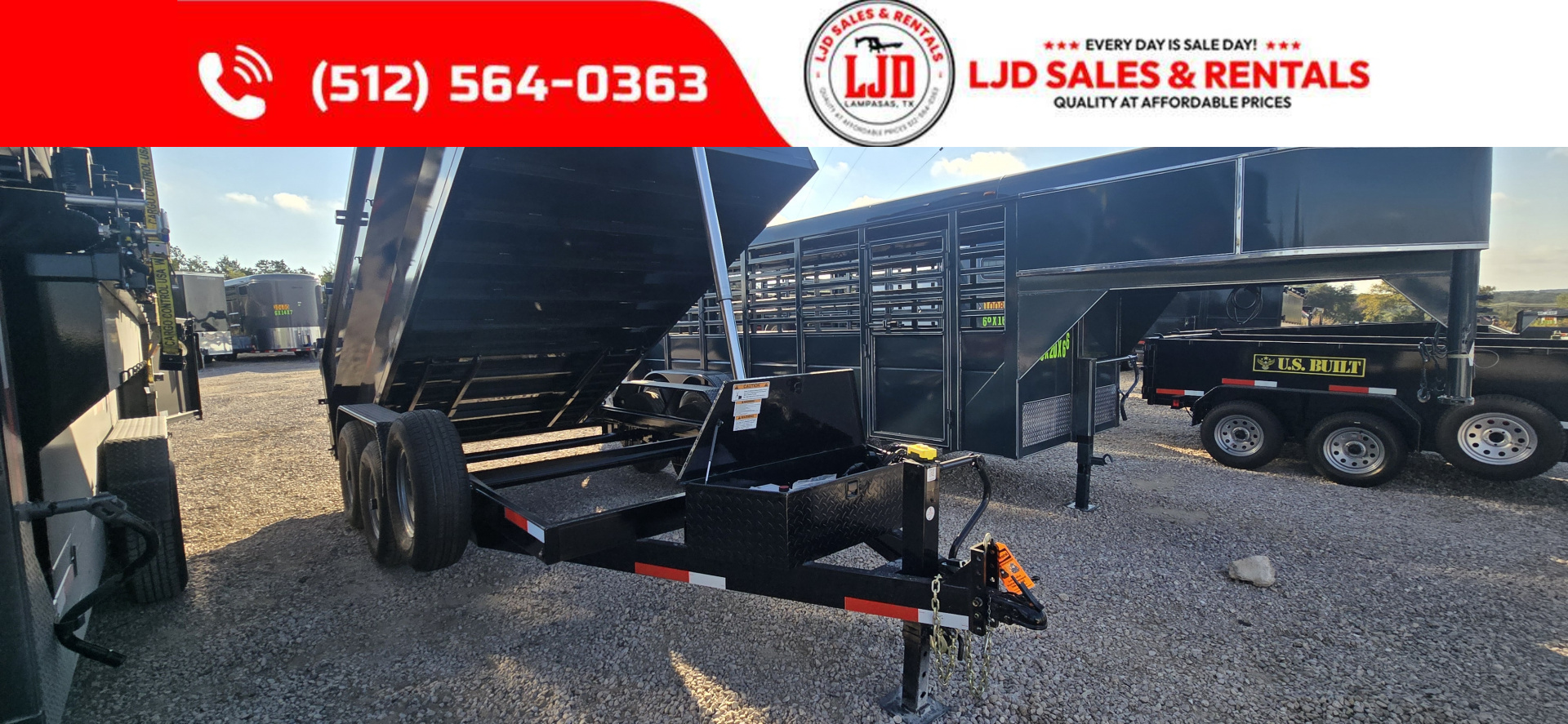 New 2026 Texas Pride - Dump Trailer 14'x3' - 16K GVWR - 3 Way Gate - Tarp